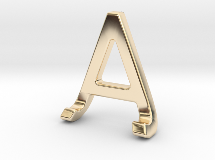 AJ JA - Two way letter pendant 3d printed
