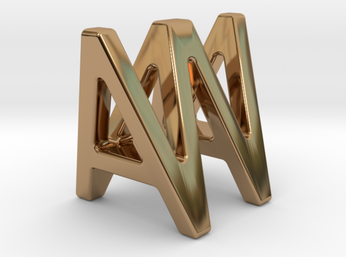 AW WA - Two way letter pendant 3d printed