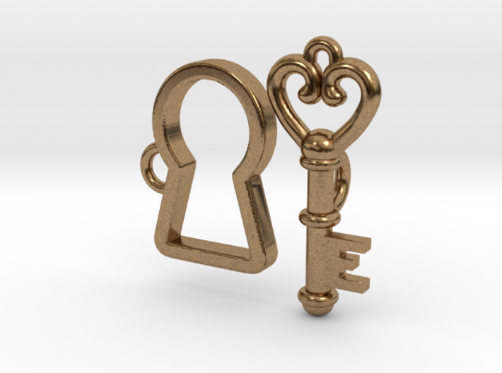 Lock and Key Toggle Clasp Charms 3d printed 