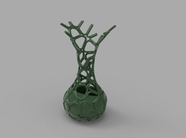Voronoi Vase 3d printed Porcelain Oribe Green