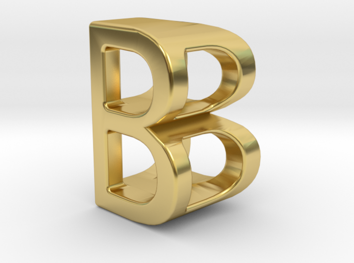 Two way letter pendant - BB B 3d printed