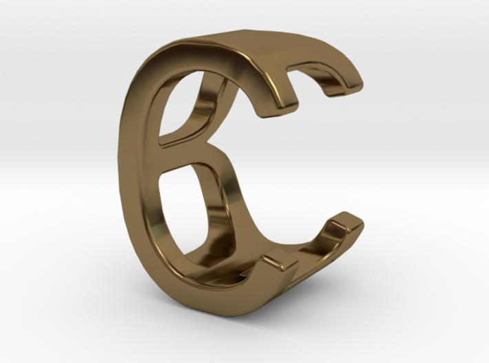 Two way letter pendant - BC CB 3d printed