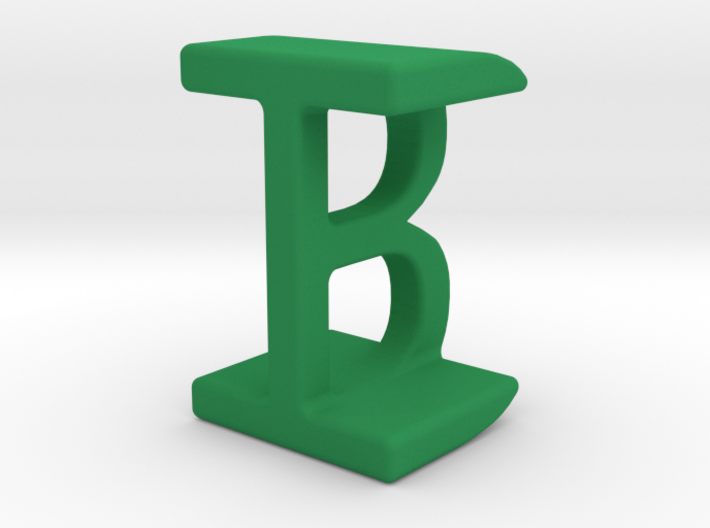 Two way letter pendant - BI IB 3d printed