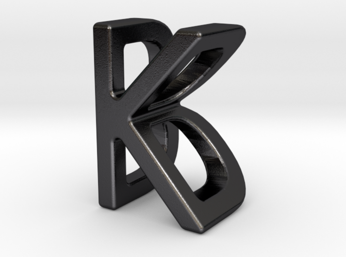 Two way letter pendant - BK KB 3d printed