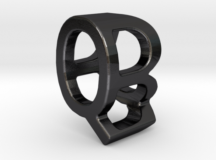 Two way letter pendant - BQ QB 3d printed