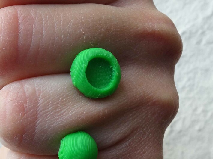 'o' double head ring 3d printed