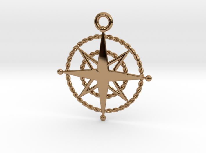 Compass Rose Keychain 3d printed