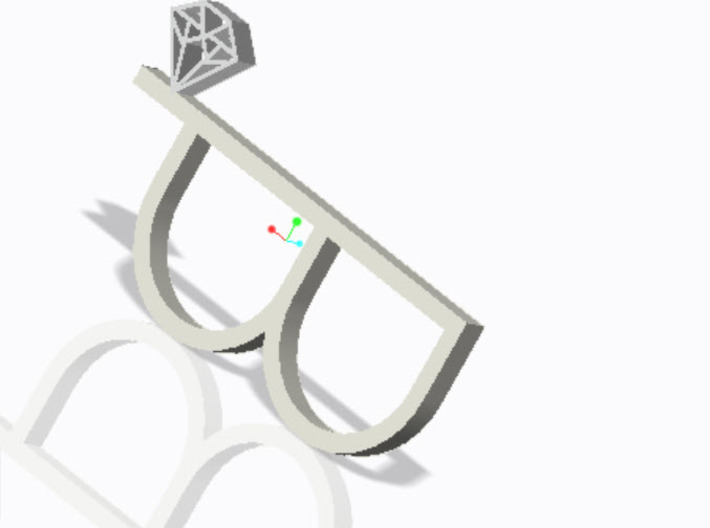 diamond double ring 3d printed