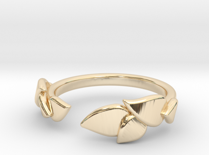 Delicate Leafs Ring 3d printed