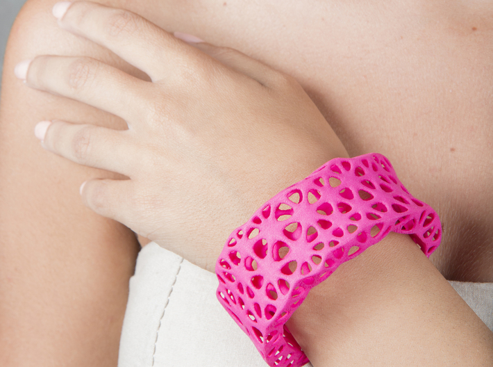 Flowers Cuff (Size L) 3d printed Printed in Pink Strong &amp; Flexible Plastic