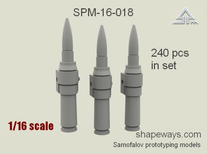 1/16 SPM-16-018 cal.50 cartridges linked, 240 pcs 3d printed