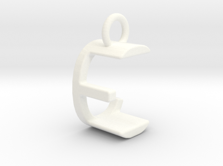 Two way letter pendant - CE EC 3d printed