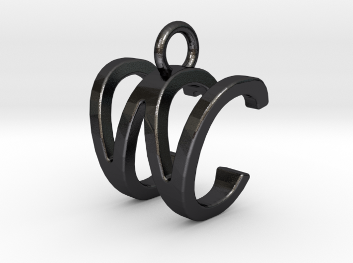 Two way letter pendant - CW WC 3d printed