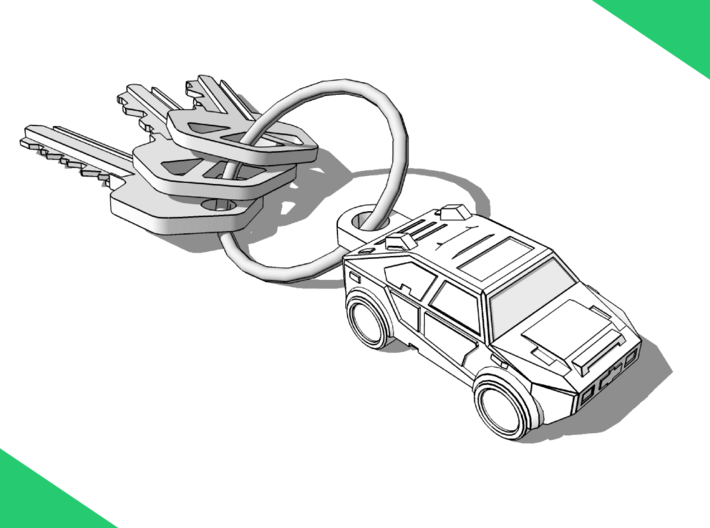 Car Keychain (Customizable!) 3d printed Keys not included