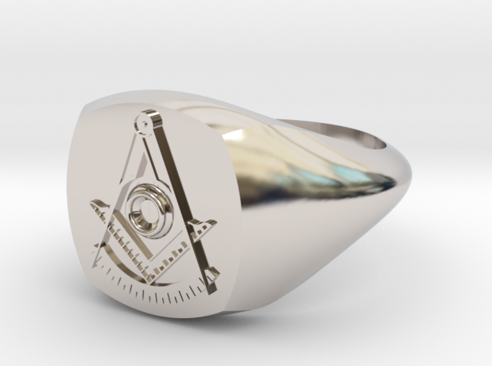 Masonic Past Master Ring W/ Diamond 3d printed