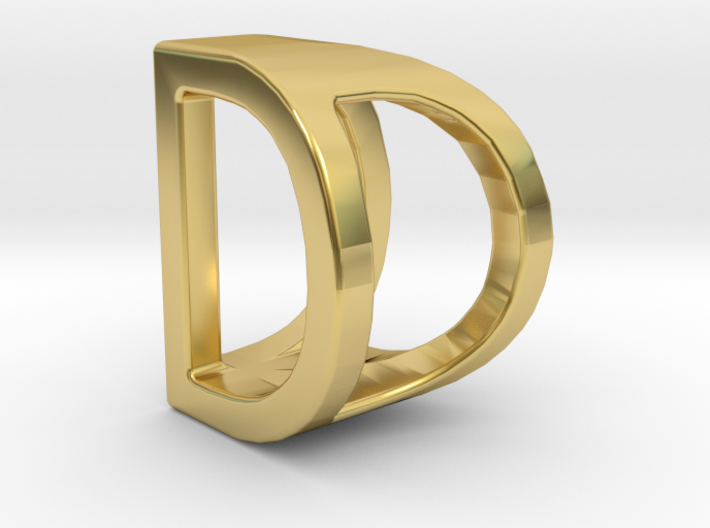 Two way letter pendant - DD D 3d printed