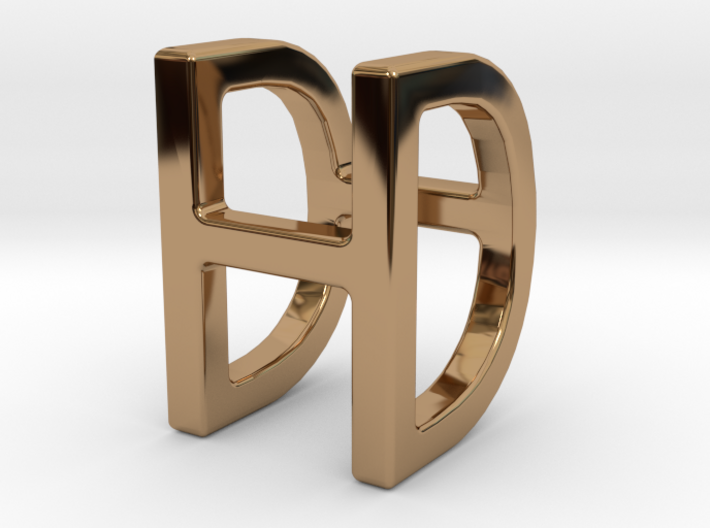 Two way letter pendant - DH HD 3d printed