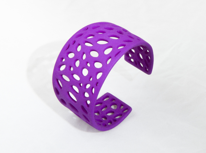 Cells Cuff One Layer (Size M) 3d printed Printed in Purple Strong & Flexible Polished Plastic