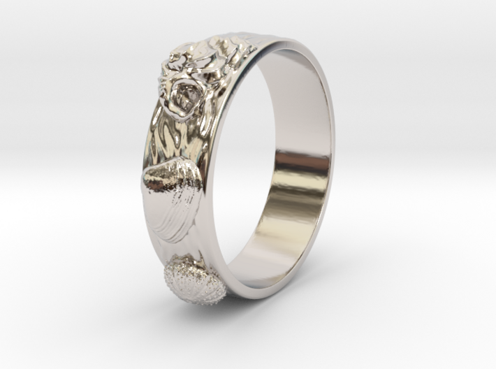 Sea Shell Ring 1 - US-Size 12 (21.49 mm) 3d printed