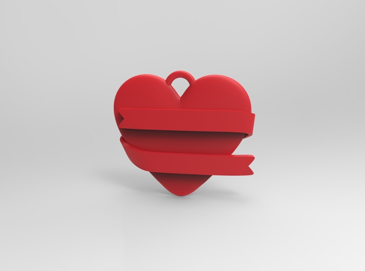 Heart With Ribbon 3d printed Digital Render by Keyshot 5