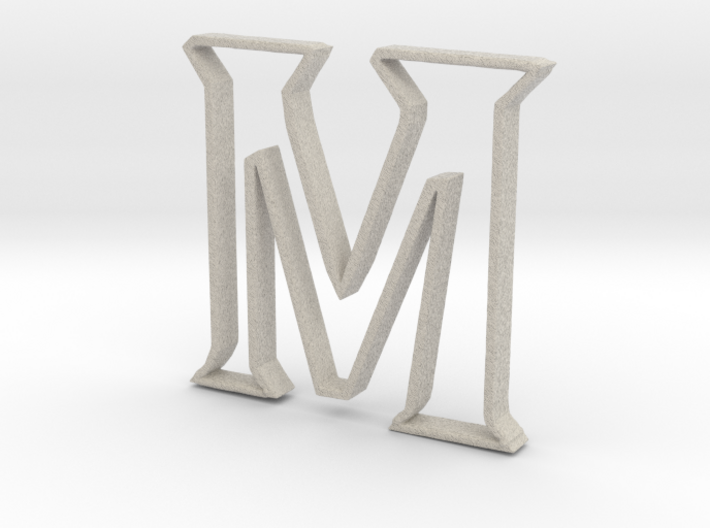 Typography Pendant M 3d printed