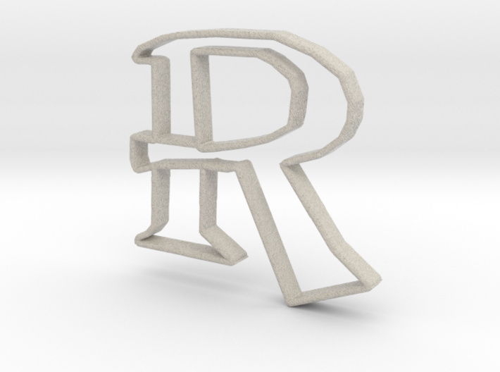 Typography Pendant R 3d printed