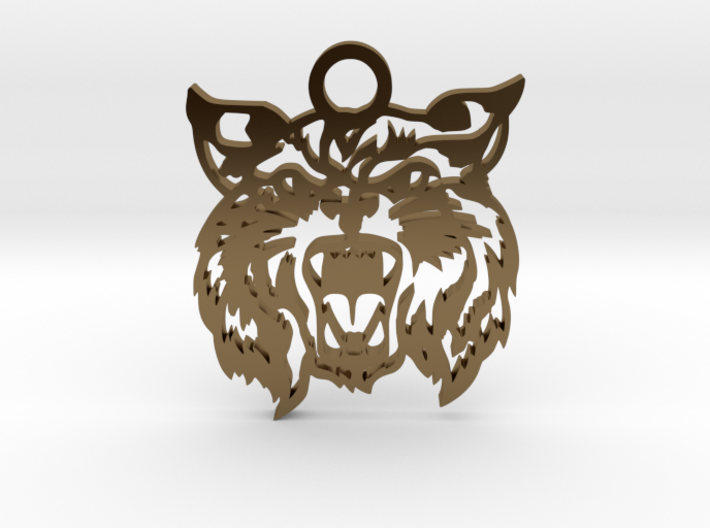 Bobcat amulet 3d printed
