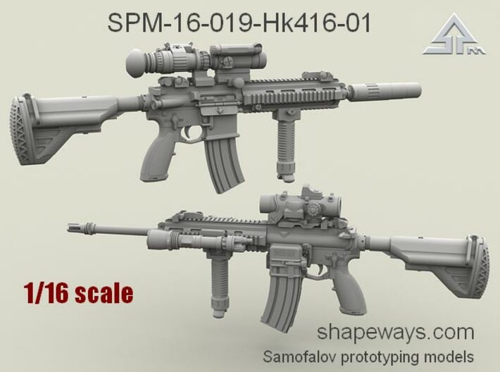 1/16 SPM-16-019-Hk416-01 HK 416 Variant I 3d printed
