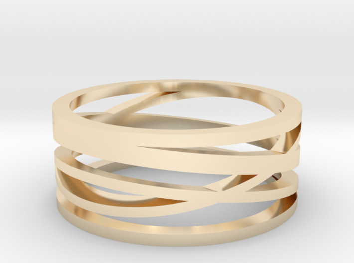Abstract Lines Ring - US Size 08 3d printed