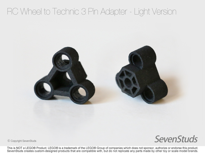 RC Wheel to Technic 3 Pin Adapter - Light 3d printed 