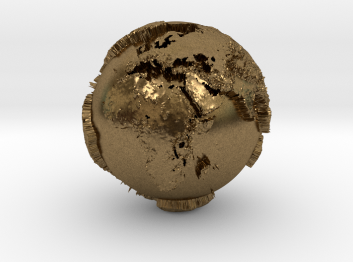 Planet Earth with relief continents highlighting 3d printed