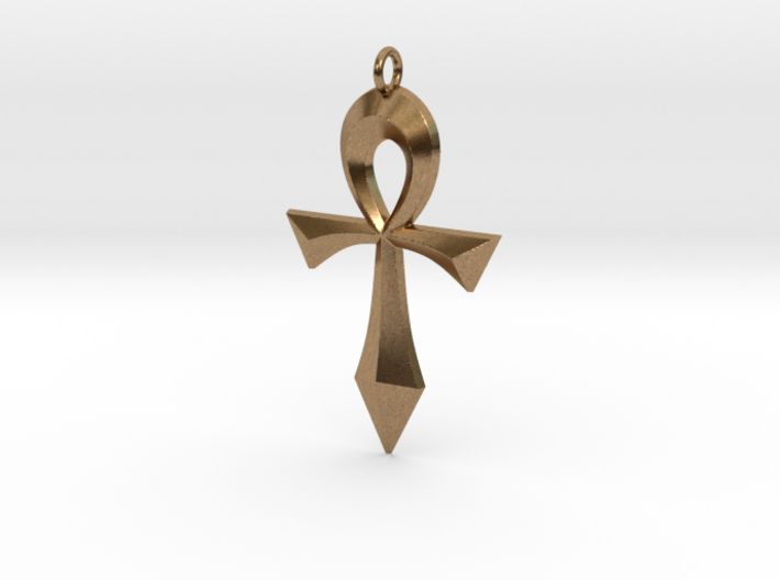 Swept Ankh (Hollow) 3d printed Swept Ankh in Solid Raw Brass