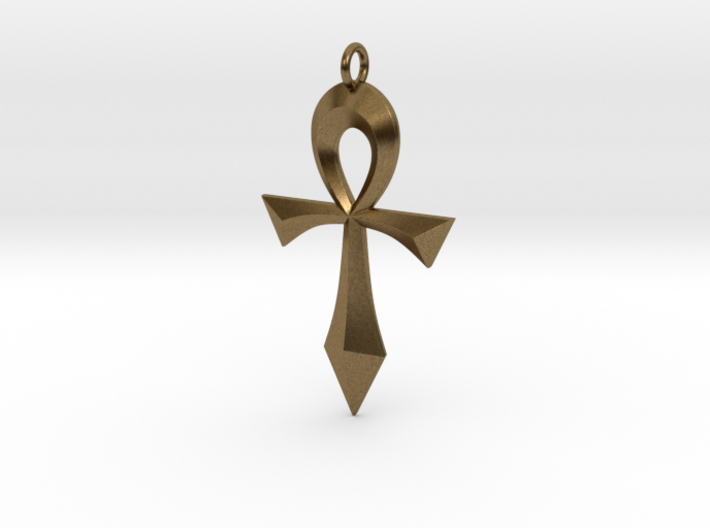 Swept Ankh 3d printed Swept Ankh in Solid Raw Bronze
