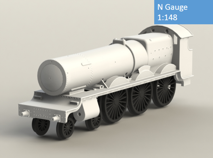 GWR Saint class locomotive, N Gauge 3d printed Rendering - front
