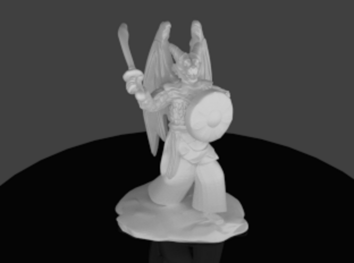 Winged Dragonborn Druid with Scimitar and Shield 3d printed 3D Render