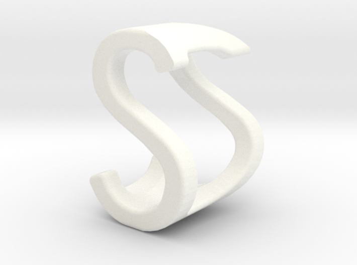 Two way letter pendant - DS SD 3d printed