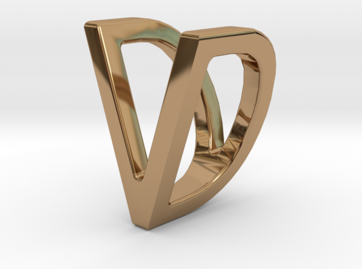 Two way letter pendant - DV VD 3d printed