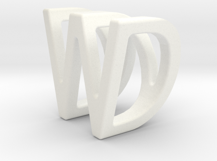 Two way letter pendant - DW WD 3d printed
