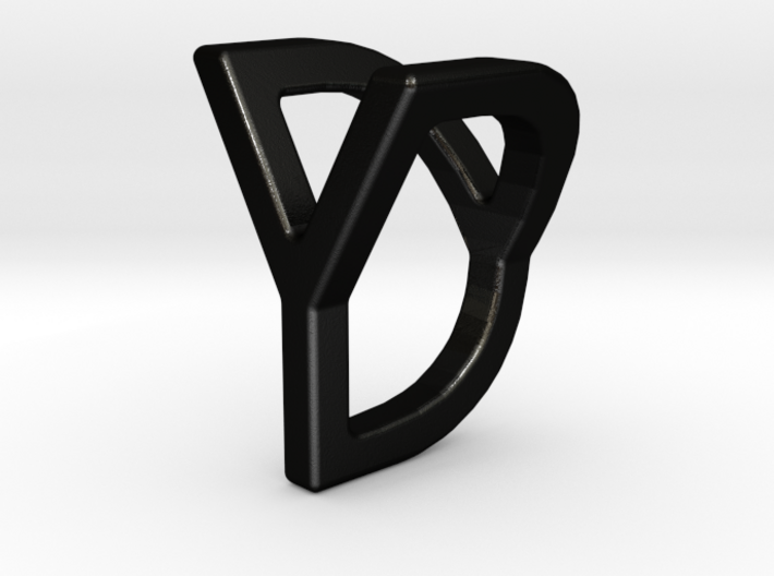 Two way letter pendant - DY YD 3d printed