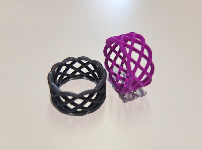 Five Curved Ring 3d printed