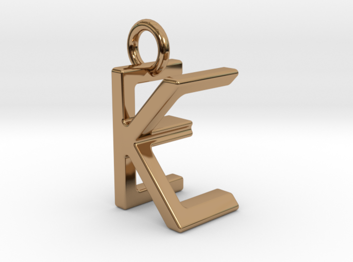 Two way letter pendant - EK KE 3d printed