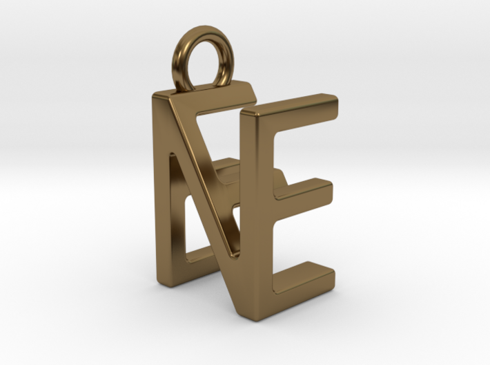 Two way letter pendant - EN NE 3d printed
