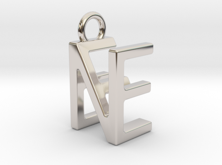 Two way letter pendant - EN NE 3d printed