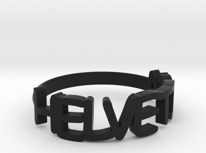The Helvetica ring (Size K, 50). 3d printed
