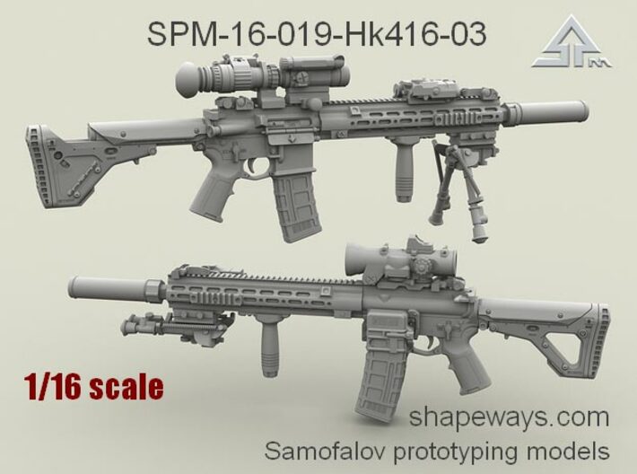 1/16 SPM-16-019-Hk416-03 HK 416 Variant III 3d printed