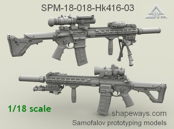 1/18 SPM-18-018-Hk416-03 HK 416 Variant III 3d printed