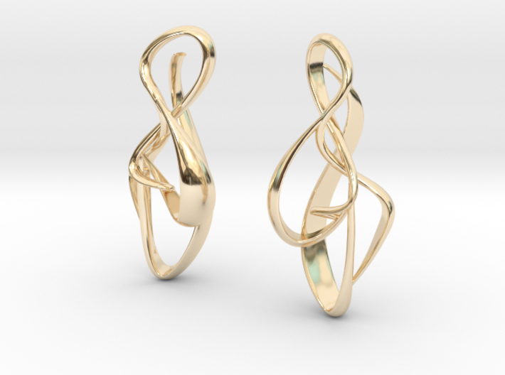 gold earrings : { i } 002 SMALL 3d printed