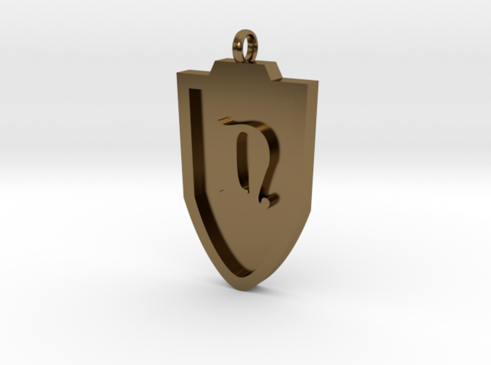 Medieval N Shield Pendant 3d printed