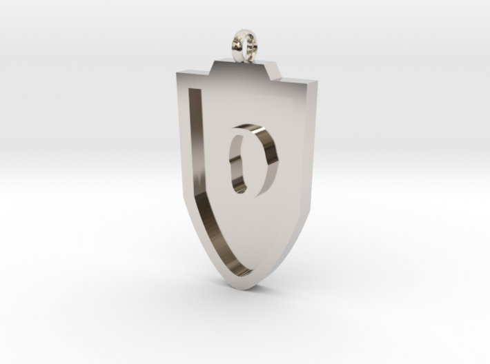 Medieval O Shield Pendant 3d printed
