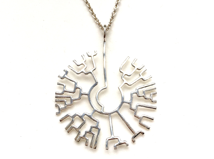 Phylogenetic Tree pendant: science jewelry 3d printed